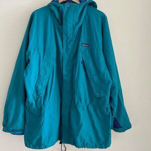 Patagonia 90s Jacket/Coat Blue Mens Medium Rare Waterproof Parka SZL Vintage